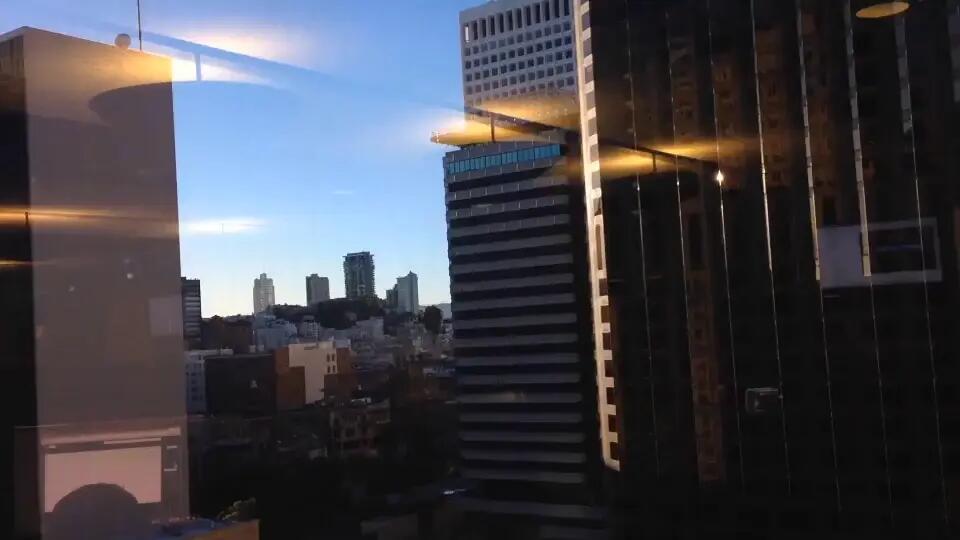 Inspired by the view from the studio in San Francisco. Daydreaming of a Kaiju attack in the city.